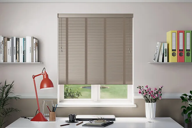Millennium Metallic Brown - 50mm Aluminium Venetian Blinds With Brown Tapes