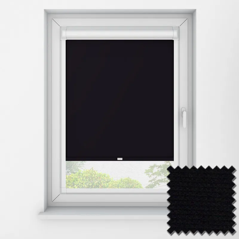 Opaque Black 1 83m Perfect Fit Roller Blinds