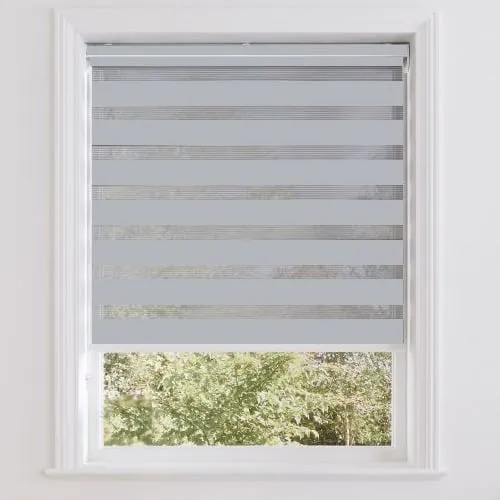 Lustre Silver (Blackout/sheer) Day & Night Roller Blinds