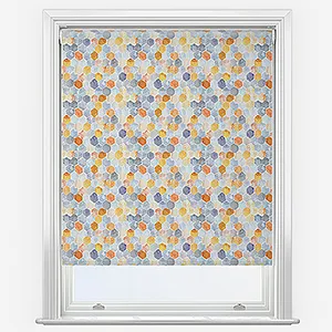Sonova Studio Mosaic Indigo Orange Roller Blind