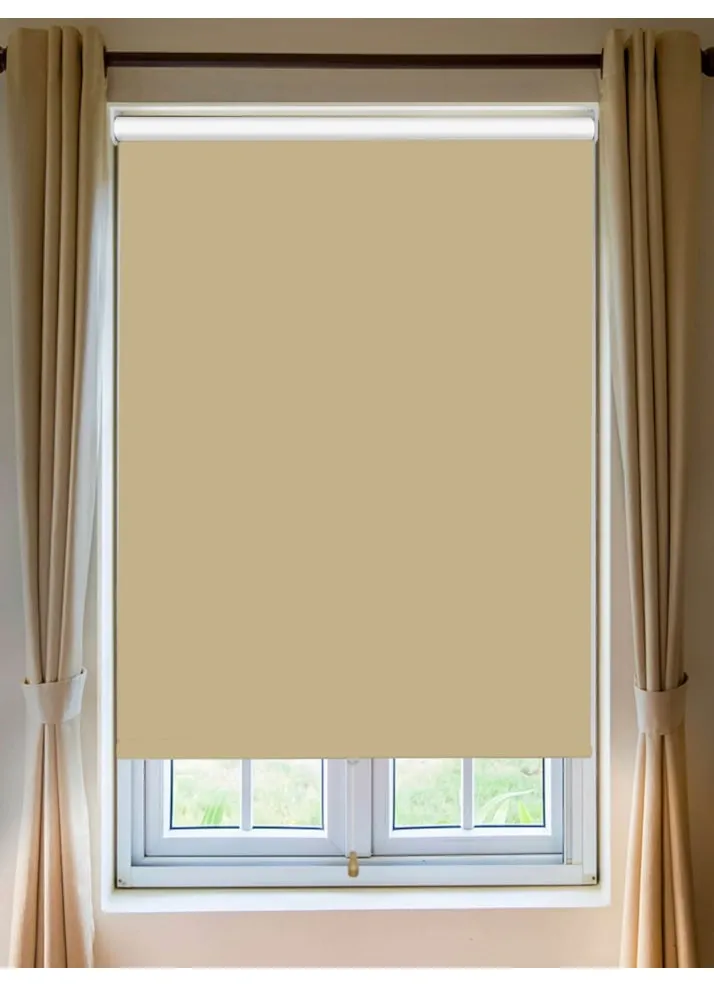 Hemp Seed Blackout Cordless Spring Loaded Roller Blind