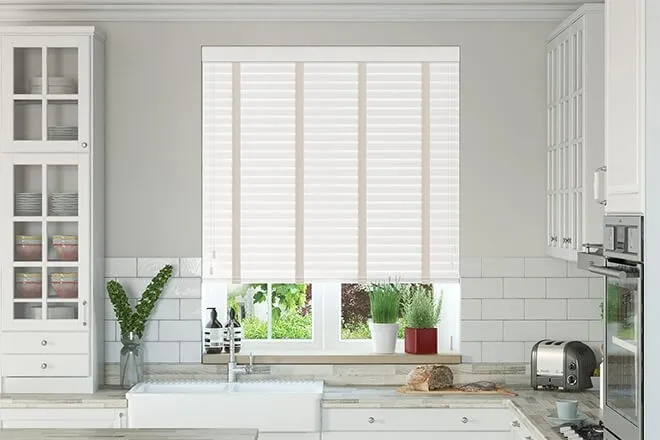 Charisma White - Faux Wood Blind Mist Tape