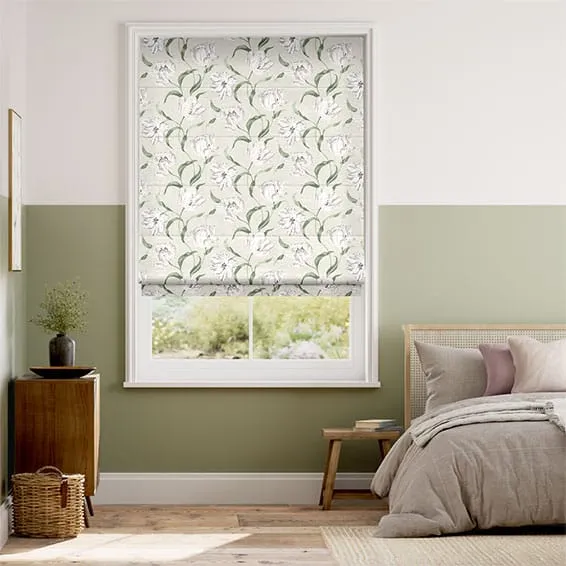 Dancing Tulip Fields Cream Roman Blind