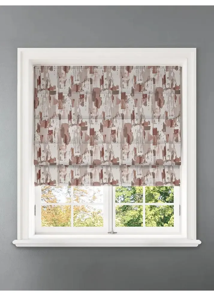 Westchester Redbrick Abstract Pattern Roman Blind