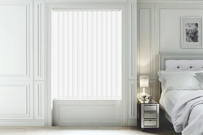 Hannah Snow White - Moisture Resistant Blackout Vertical Blind