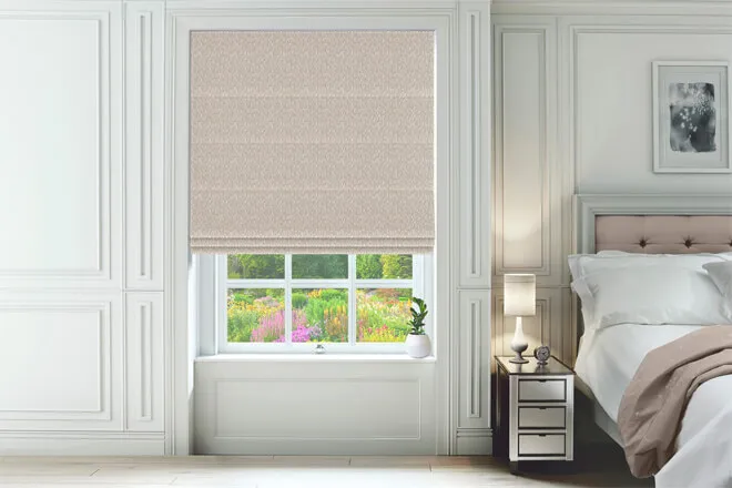 Braxton Taupe - Patterned & Textured Roman Blind
