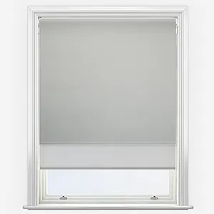 Leniro Blackout Pebble Grey & Grey Double Roller Blind