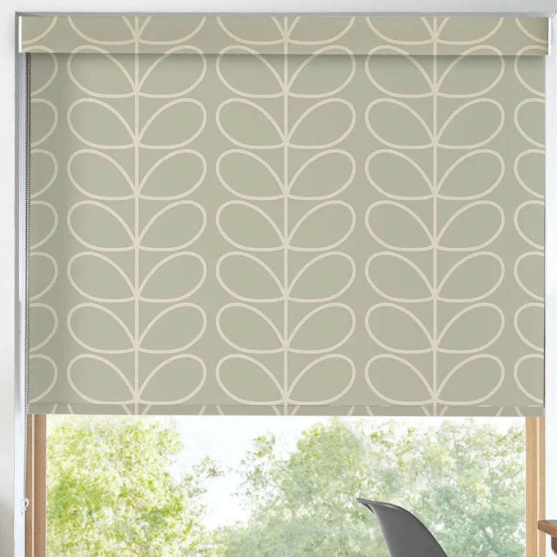 Orla Kiely Jumbo Linear Stem Made To Measure Blackout Roller Blind Pebble