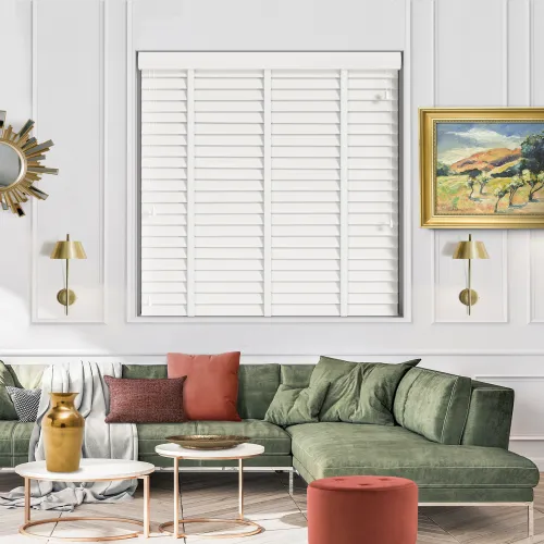 Dream Faux Wood Blind With Arctic Ladder Tapes