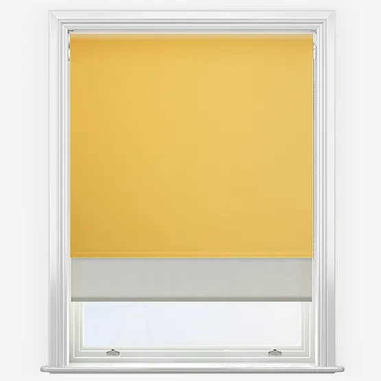 Double Roller Fusion Blackout Daffodil Yellow & Natural Double Roller Blind