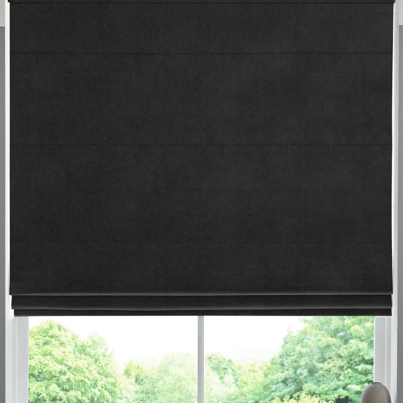 Florence Velvet Made To Measure Roman Blind Ebony