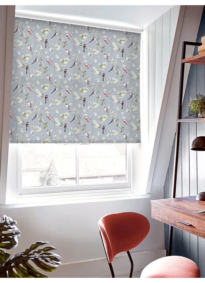 Blossom &Amp; Bird Grey Roller Blind By Lorna Syson