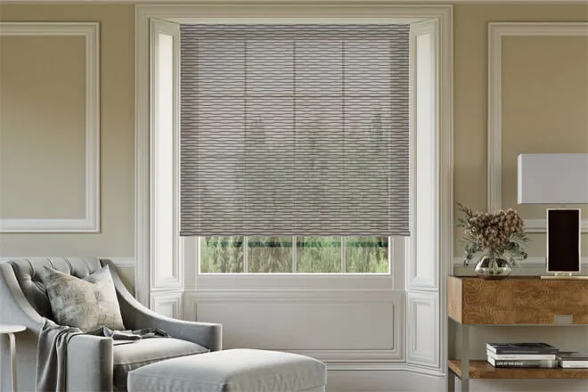 Byron Grey - Patterned Voile Roller Blind