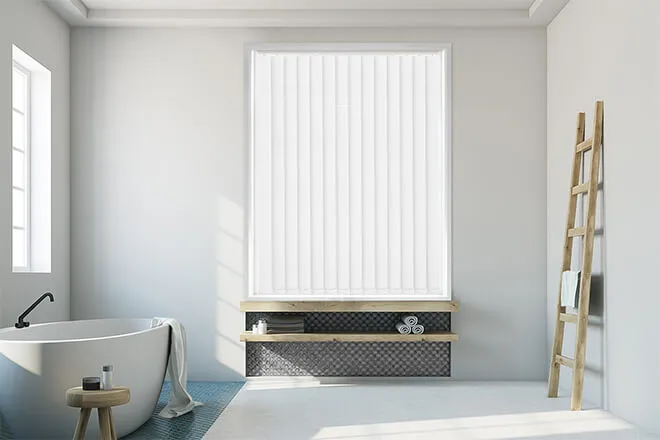 Serena White - Vinyl Blackout Vertical Blind