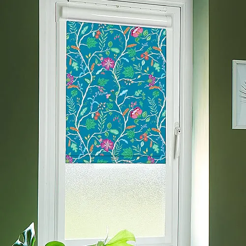 Tree Of Life Teal (Blackout) Perfect Fit Blackout Roller Blinds