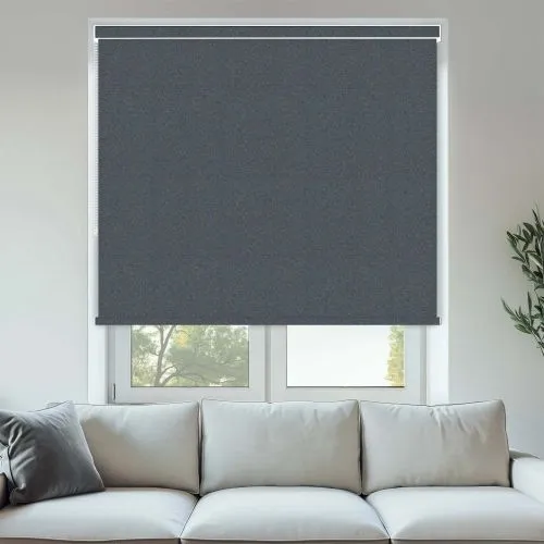 Durham Blackout Denim Pelmet Roller Blinds - Energy Efficient