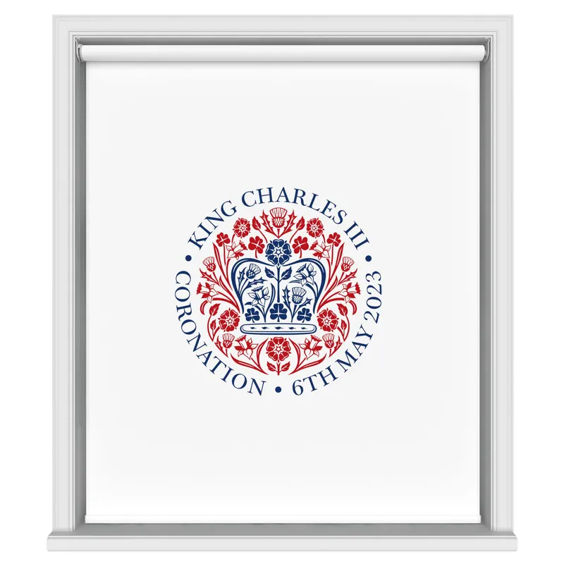 King Charles Coronation 2023 Emblem Red & Blue