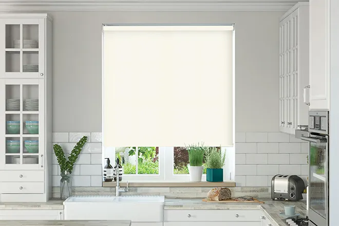 Oxford Safe+ Ivory - Fire Retardant & Moisture Resistant Roller Blind