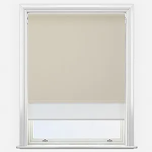 Aqualuxe Linen & White Double Roller Blind