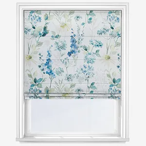 Wild Garden Cotton Cornflower Roman Blind