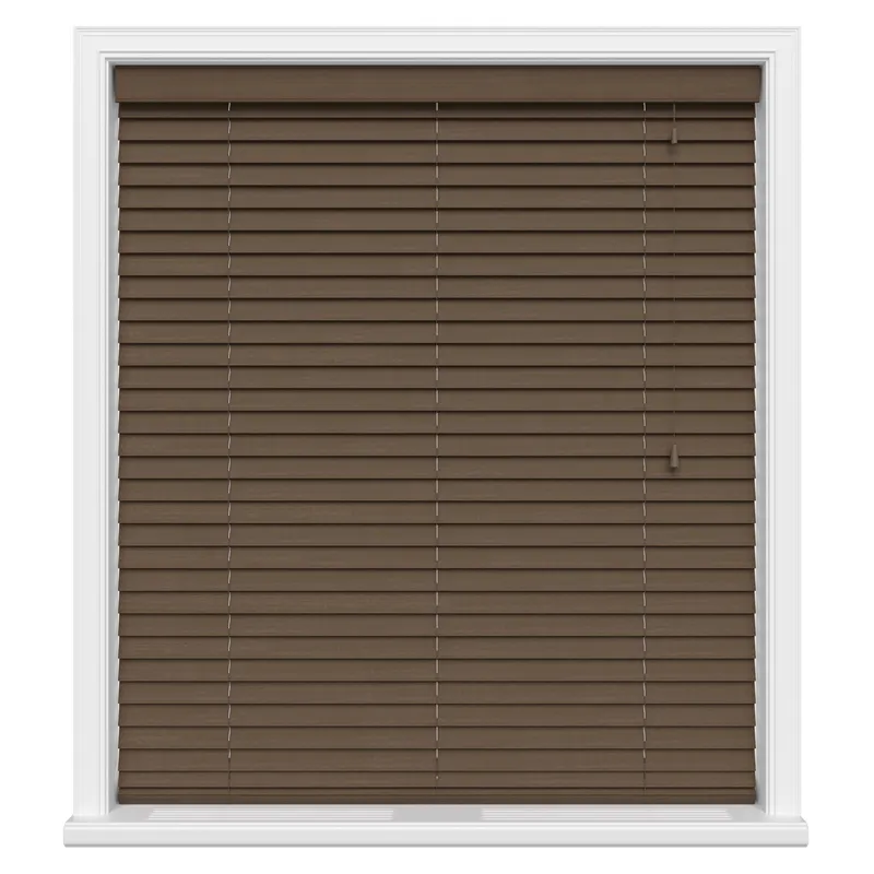 Espresso Oak Natural Grain Motorised Wooden Blinds