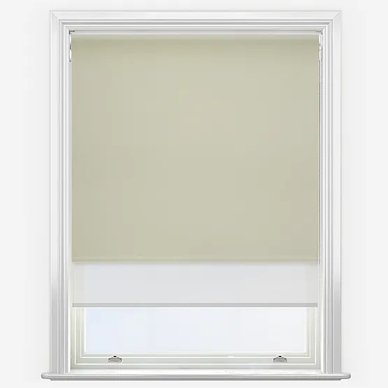 Double Roller Fusion Blackout Greige & White Double Roller Blind
