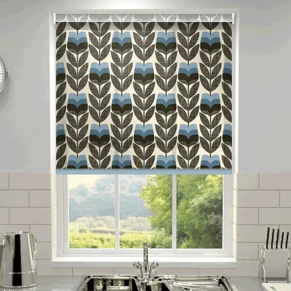 Orla Kiely Rosebud Made To Measure Roller Blind Powder Blue