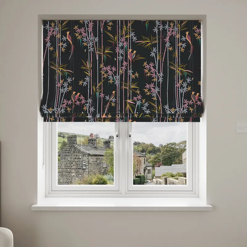 Sara Miller Linear Bamboo Dark Green Blinds Uk