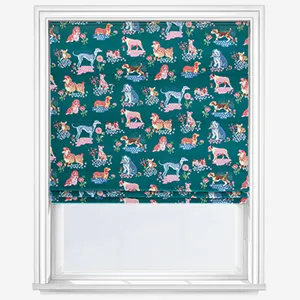 Cath Kidston Puppy Fields Teal Roman Blind