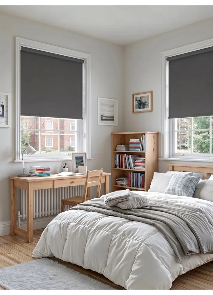London Fog Grey Blackout Roller Blind