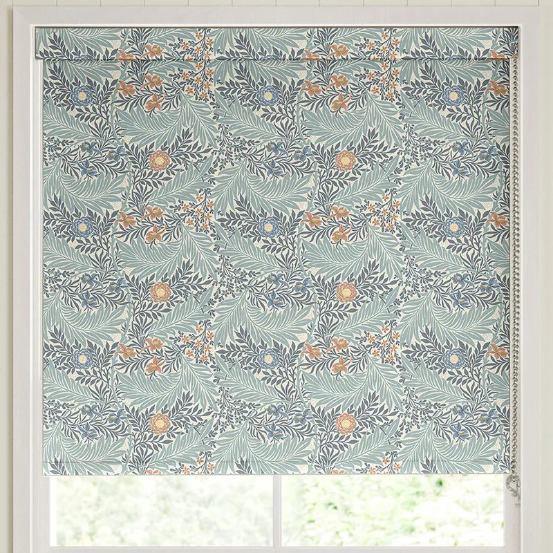 William Morris Larkspur Made To Measure Blackout Roller Blind Woad