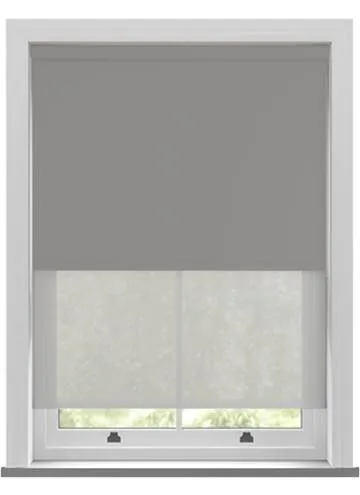 Bella Bullet And Echo Mid Grey Double Roller Blind