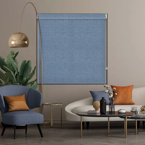 Lyra Blue No-drill Roller Blind - Easy Install & Stylish