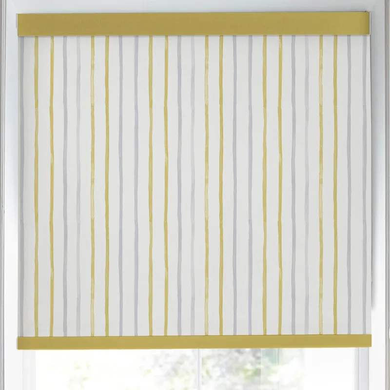 Laura Ashley Painterly Stripe Translucent Made To Measure Roller Blind Yellow