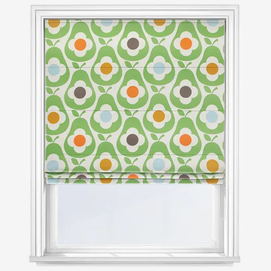 Orla Kiely Pear Green Multi Roman Blind