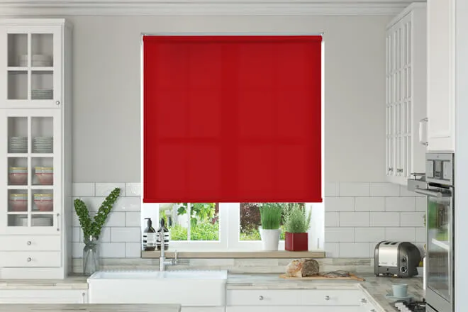 Alpha Red - Fire Retardant & Moisture Resistant Roller Blind