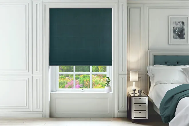 Valentina Deep Teal - Velour Roman Blind