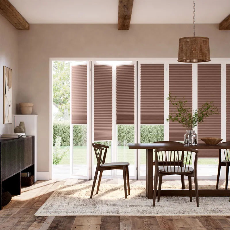 Bifold Clickfit Duoshade Toffee Pleated Blind