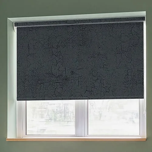 Boston Fr Black (Moisture Resistant) Bathroom Roller Blinds