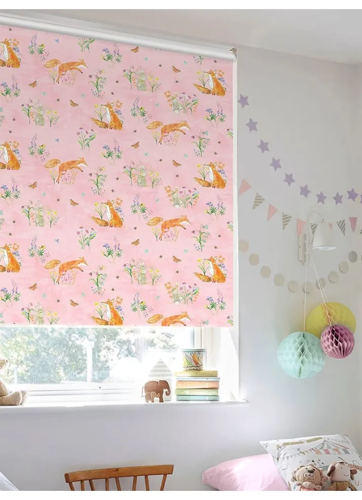 Spring Woodland Blush Childrens Roller Blind
