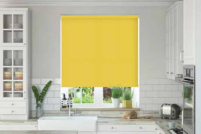 Oxford Safe+ Bright Yellow - Fire Retardant & Moisture Resistant Roller Blind