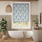 Splash Blackout Scandi Ferns Linen Winter Roller Blind
