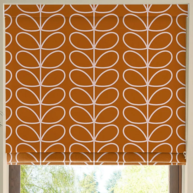 Orla Kiely Jumbo Linear Stem Made To Measure Roman Blind Persimmon