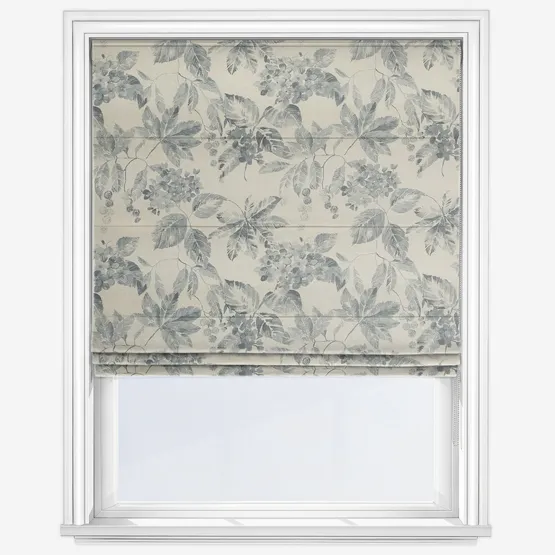 Edinburgh Weavers Flora Navy Roman Blind