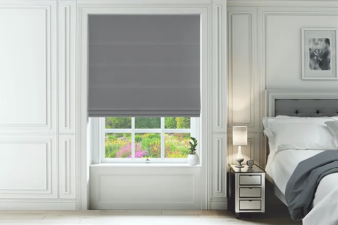 Kinsale Dark Grey - Woven Roman Blind
