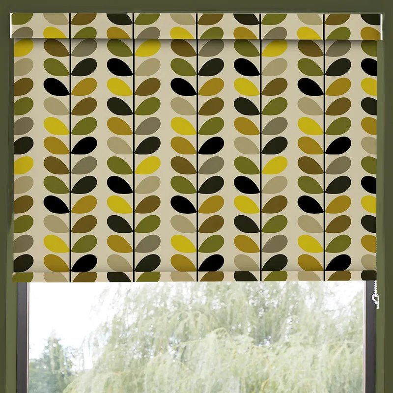 Orla Kiely Multi Stem Made To Measure Blackout Roller Blind Yellow