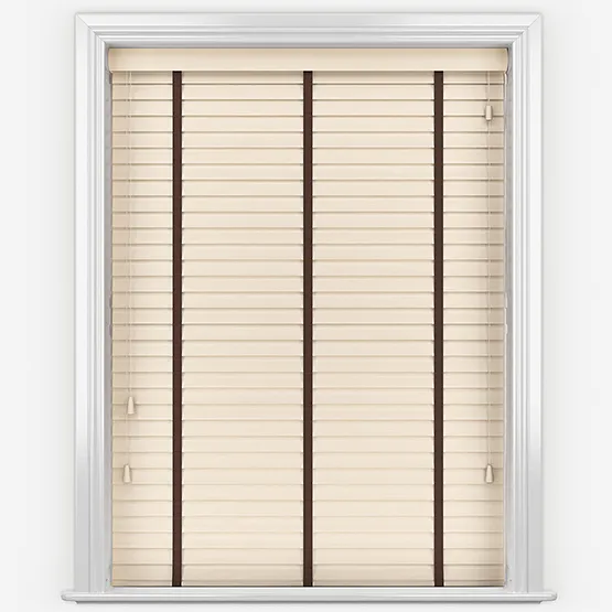 Bamboo Sandstone With Walnut Tapes Wooden Venetian Blinds