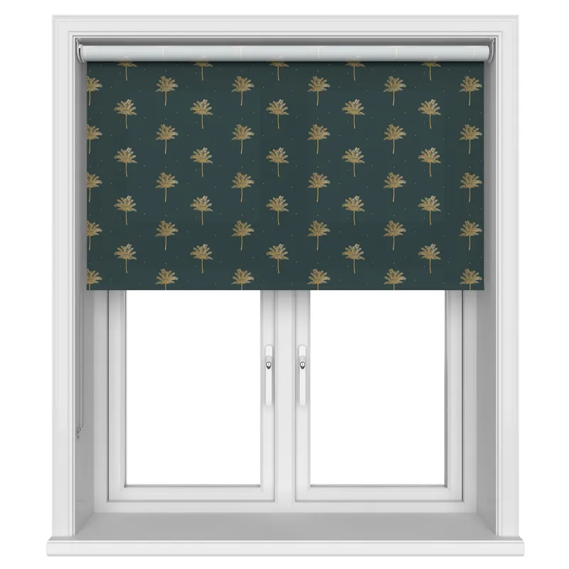 Sara Miller Small Palm Tree Forest Green Blinds Uk