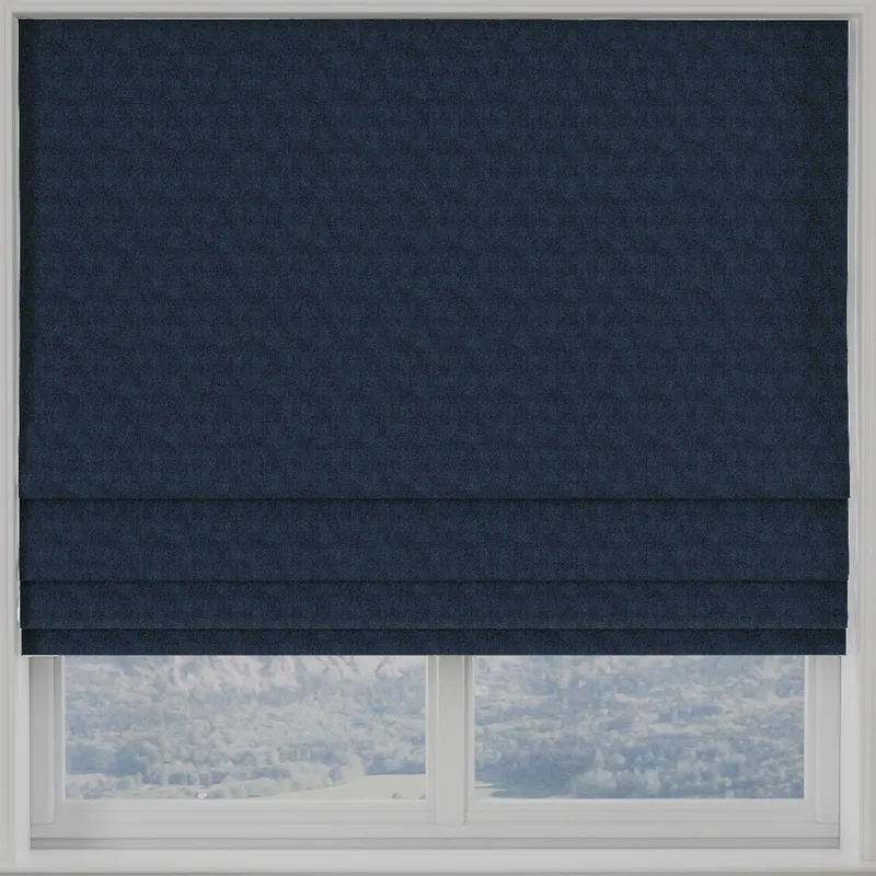 Turin Velvet Made To Measure Roman Blind Deep Blue