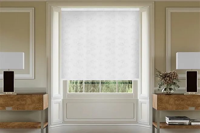 Grace White - Shadow Pattern Roller Blind